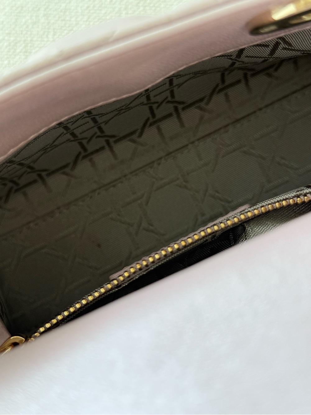 METALLIC PINK CHRISTIAN DIOR LADY DIOR MINI BAG WITH CHAIN STRAP - Picture 14 of 16